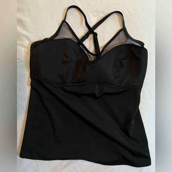 Pour Moi Glamazon Cami Convertible Strap Tankini Top 38FF UK (38HUS) Black - Picture 6 of 7